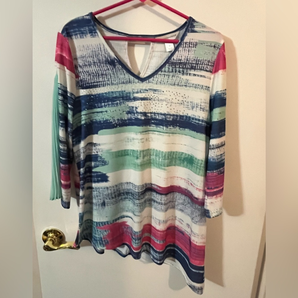 Christopher & Banks M women’s Blue and Pink Striped Tunic